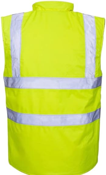 Hi Vis Bodywarmer Reversible Safety Reflective Sleeveless Jacket Workwear Vest