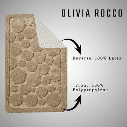 Cali Bubbles 2 Piece Bath Mat & Pedestal Set Non Slip Soft Absorbent Toilet Bathroom Mats Sets