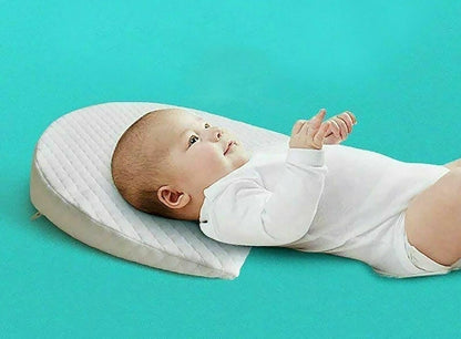 Soft Round Wedge Pillow Foam Filled Anti Re-flux Colic Cushion Anti Choking For Pram Crib Cot Kids Bed Cool Touch Cover For Boys Girls 31x29x7.5 CM