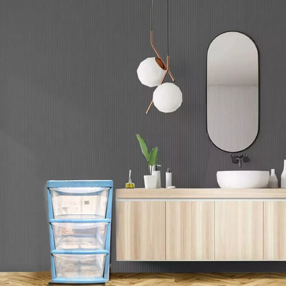 Plastic 3 Tier Drawer Tower Unit Chest Drawer School Office Home Storage