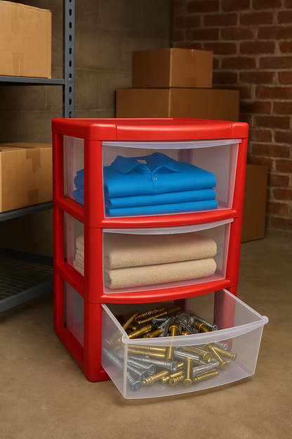 Plastic 3 Tier Drawer Tower Unit Chest Drawer School Office Home Storage