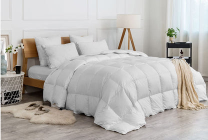 Duck Feather & Down Duvet Hotel Quality Anti-Dust mite Down Quilt Hypoallergenic Super Soft Natural Feather White Duvets, Pure Cotton Down-Proof Casing, Box Stitched
