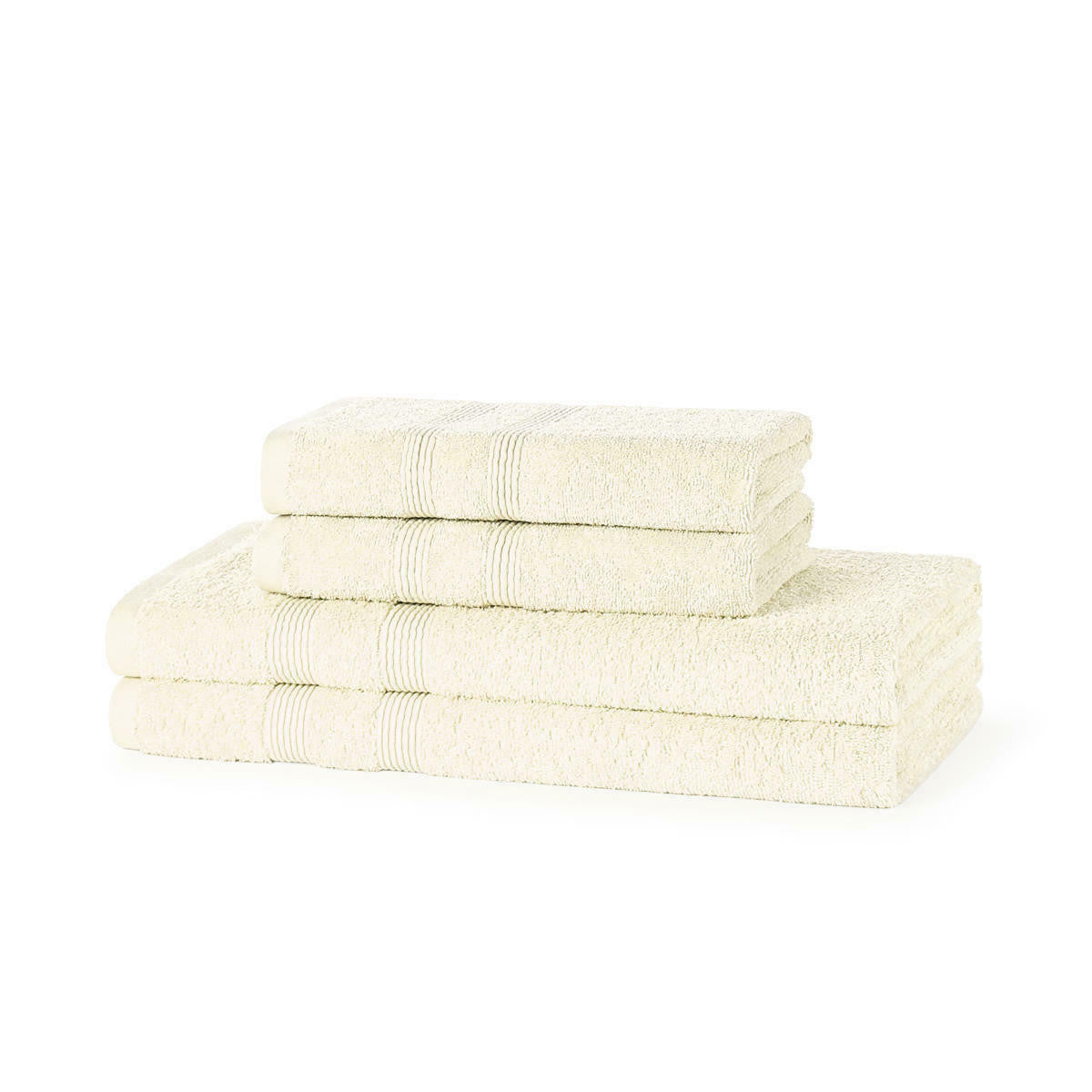 500 GSM Cotton Towel Bale Set colour range Cream Kingfisher Latte Light Grey
