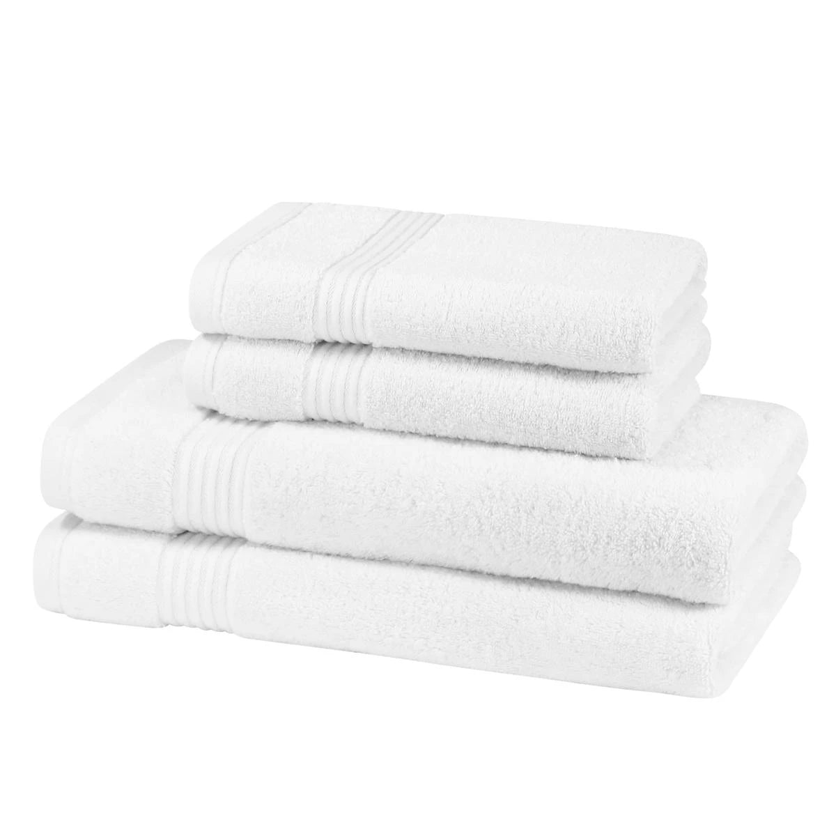 4 Piece 700GSM Bamboo Towel Set - Light Grey Bath and Hand Towels