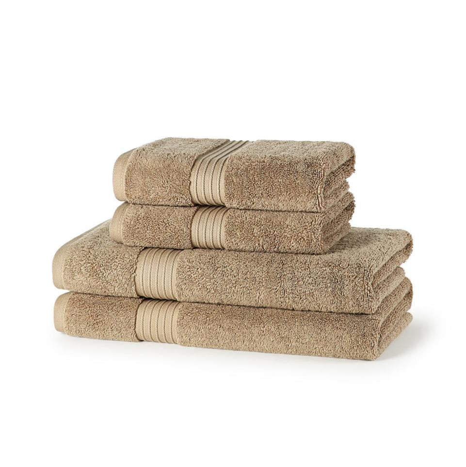 700GSM Royal Egyptian 4 piece cotton towel bale in Latte — warm neutral luxury bathroom towel bundle