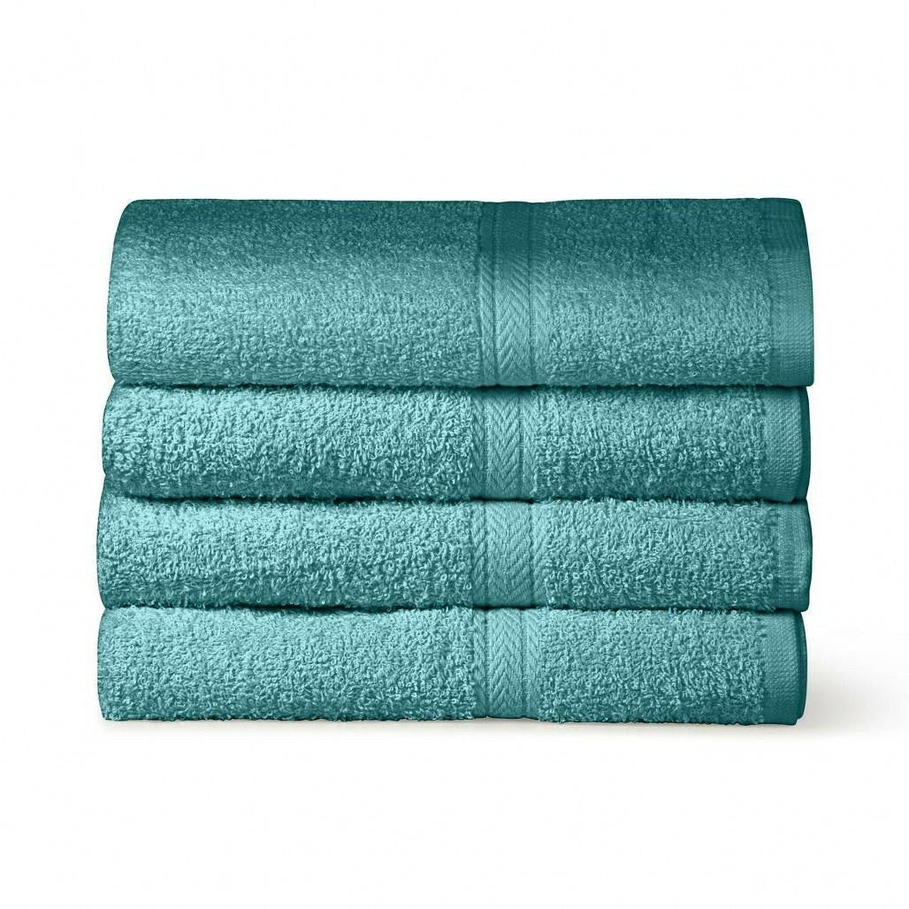 450 GSM cotton rich soft touch towel folded lifestyle shot showing plush pile