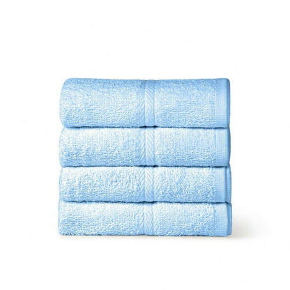 450 GSM cotton rich soft touch towel stack in modern bathroom setting