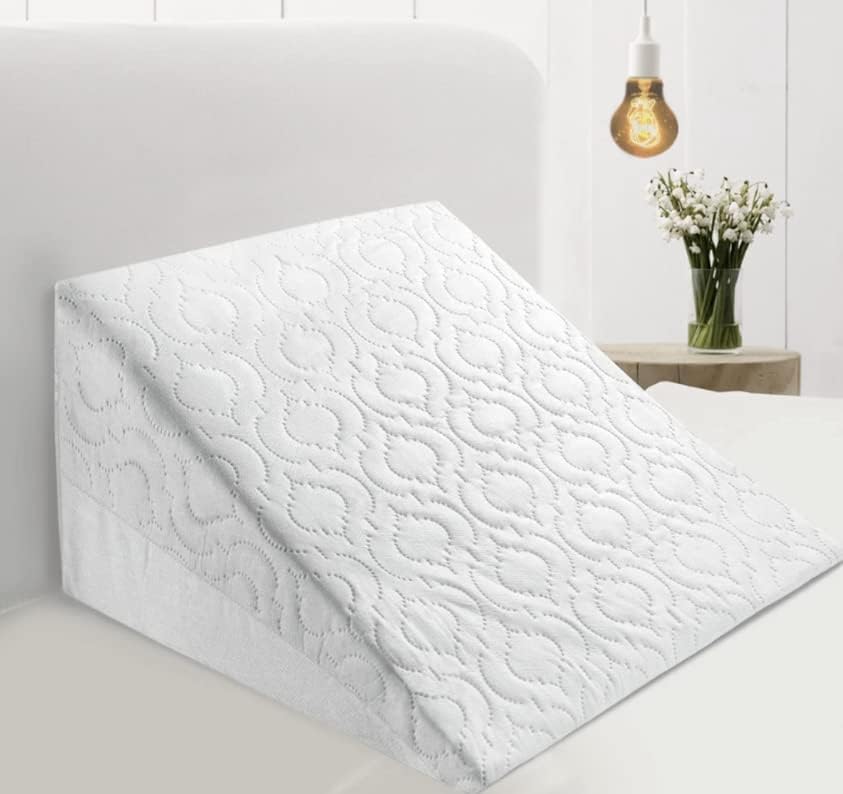 Bed Wedge Pillow with 100% Memory Foam Top | GERD | Wedge Pillow for Sleeping and Acid Reflux, Heartburn, Snoring Pillow & Respiratory Problems Pregnancy Pillow for Sleeping,Reading & Rest,XL Removable Zipped Cover