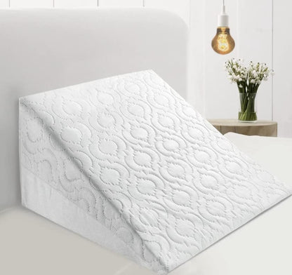 Bed Wedge Pillow with 100% Memory Foam Top | GERD | Wedge Pillow for Sleeping and Acid Reflux, Heartburn, Snoring Pillow & Respiratory Problems Pregnancy Pillow for Sleeping,Reading & Rest,XL Removable Zipped Cover