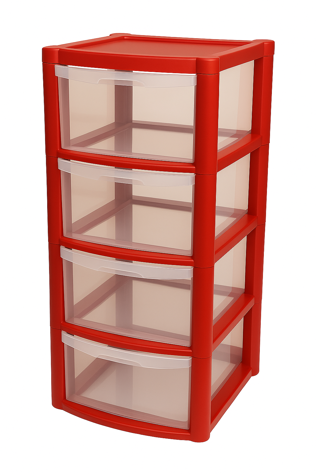 4 Drawers Plastic Storage Tower Unit Organizer Home Office School Desktop Clear Storage Chest for Clothes Toys Art Supplies Stationary Shoes