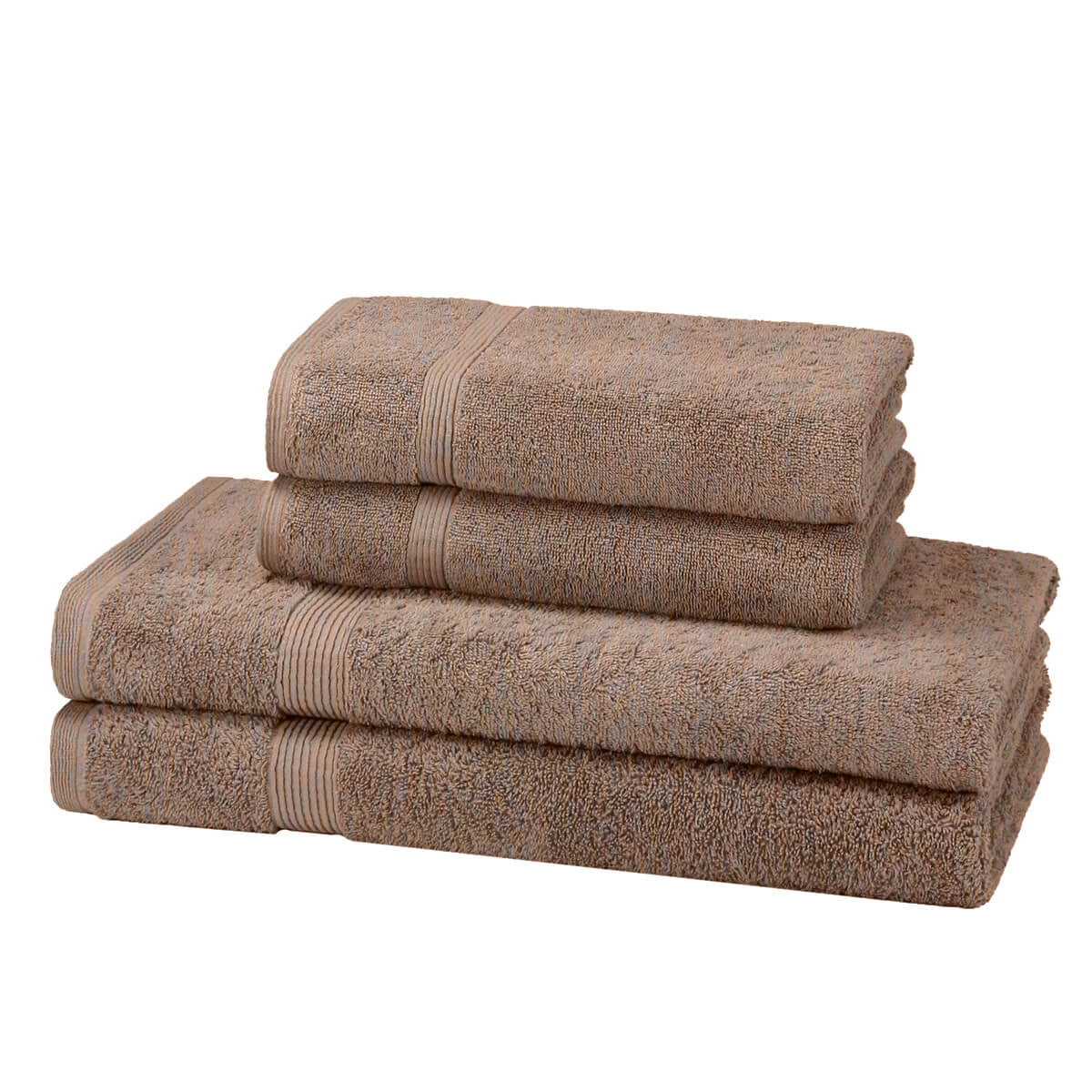 600GSM 4 piece towel bale in Latte — warm neutral luxury cotton bathroom set