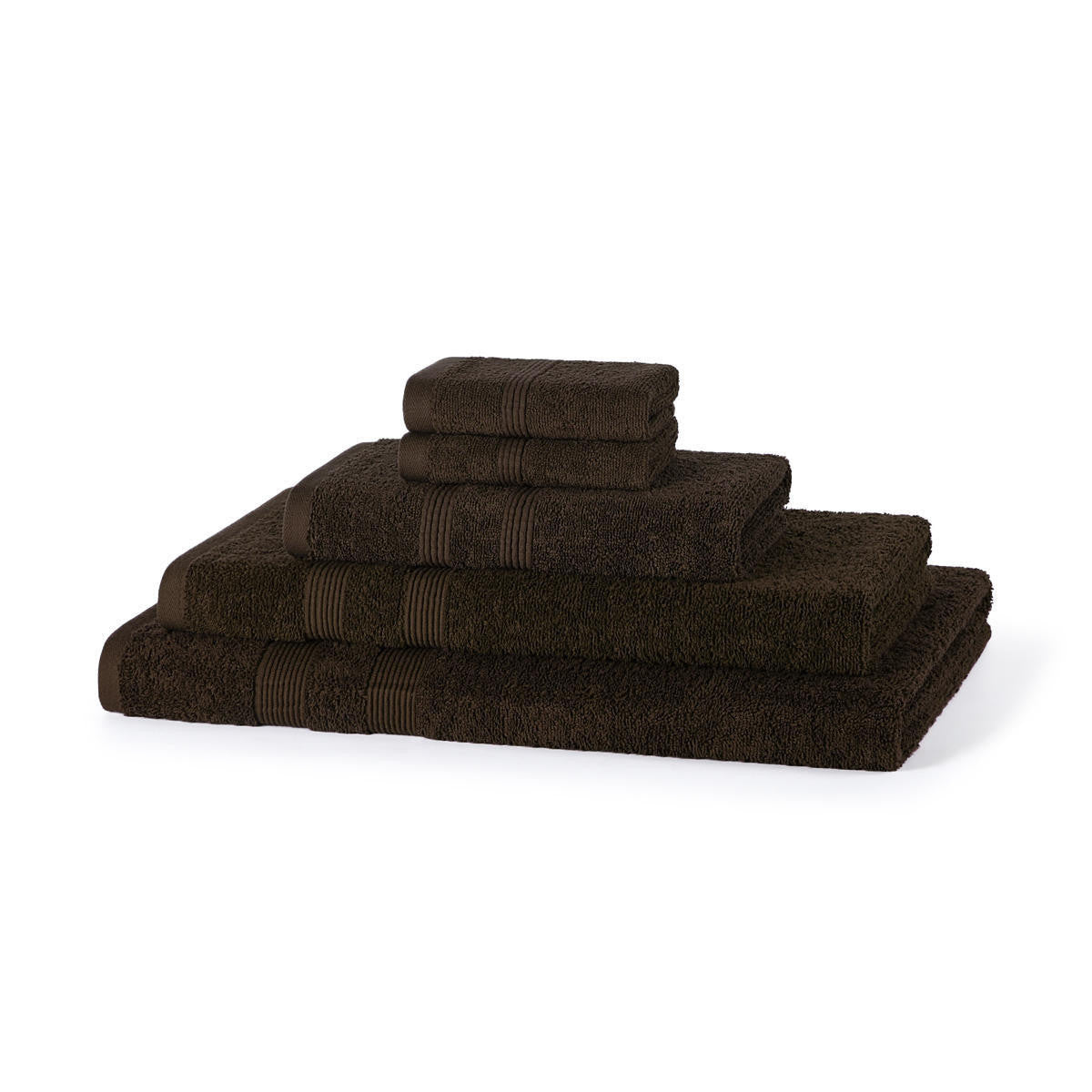 500 GSM 5 Piece Cotton Towel Bale Set flat lay coordinated colour