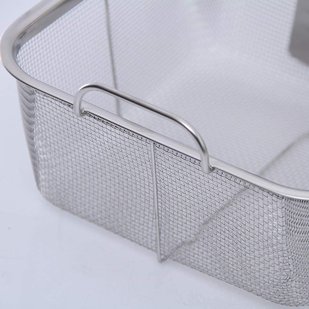 Stainless Steel Deep Fat Fryer Basket Strainer Tool with Handle Wire Mesh Chip Pan Oil Drainer