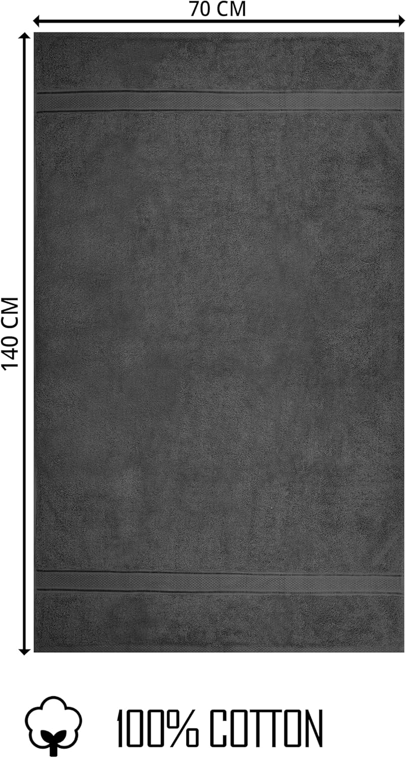 500GSM 2pcs / 4pcs Bath Towel 100% Cotton Quick Dry 70x140cm Towel Set