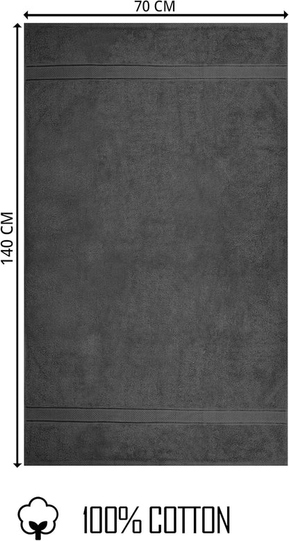 500GSM 2pcs / 4pcs Bath Towel 100% Cotton Quick Dry 70x140cm Towel Set