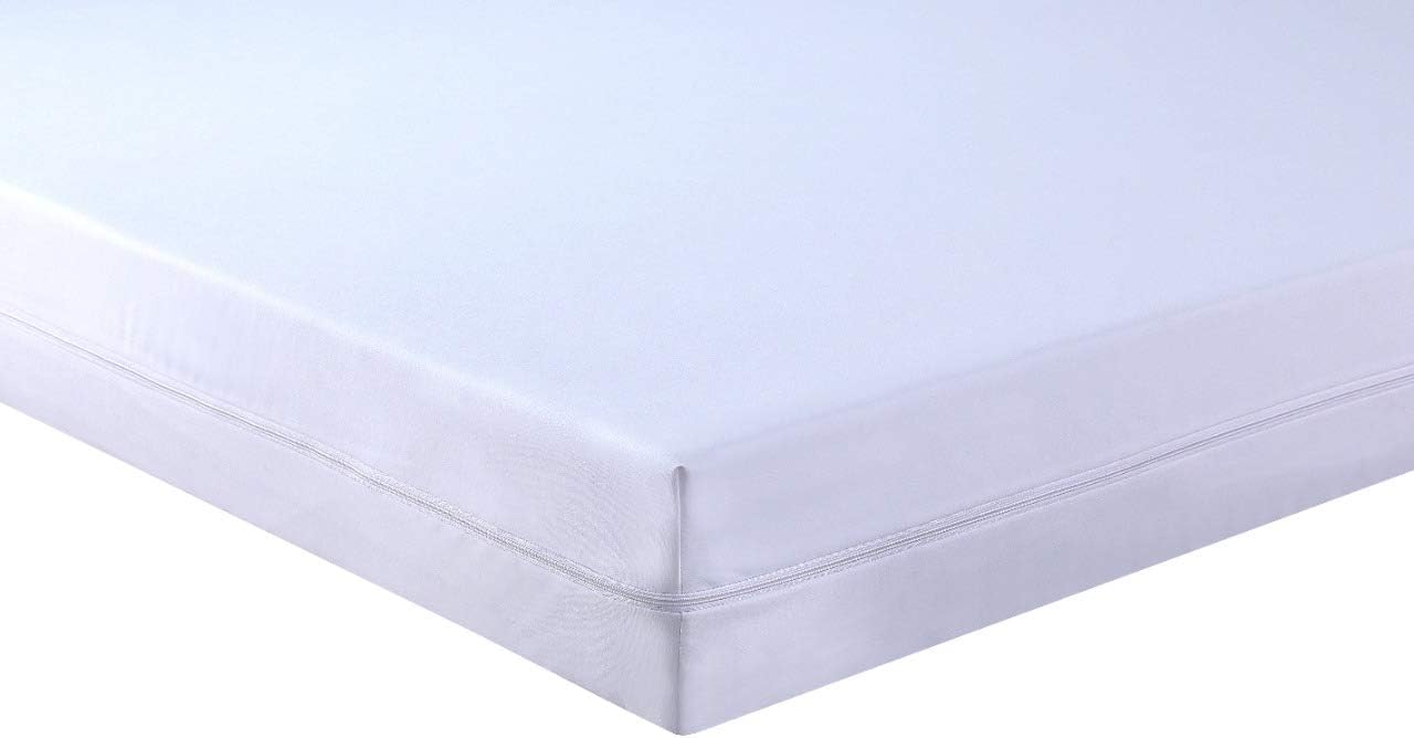 Anti allergy Bed bug full waterproof Single Zipper Mattress Total Encasement Protector cover White