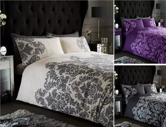 Empire Damask Printed Duvet Set Quilt Cover Set All Year Round Soft Bedding Set