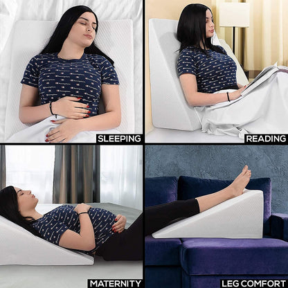 XLarge Acid Reflux Flex Foam Support BedWedge Pillow Quilted Removable Zip Cover