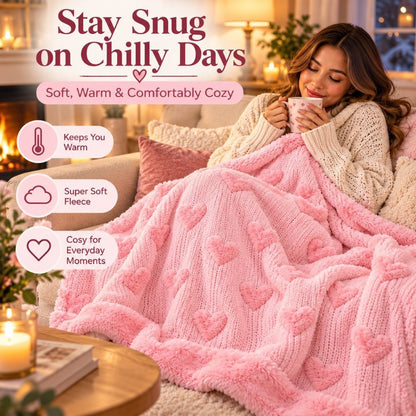 Pink teddy fleece bedding set lifestyle shot with warm lighting