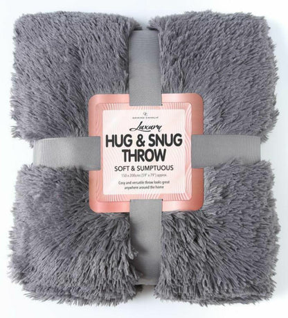 HUG & SNUG THROW LUXURY WARM COSY SOFT SOFA BED MINK FLUFFY FUR BLANKET DOUBLE