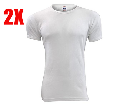 2pcs Thermal Half Sleeve T-Shirt Vest Winter Underwear Warm Plain Top Base Layer