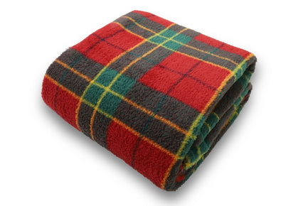 Xmas Tartan Check Teddy Fleece Duvet Cover Set Super Soft Thermal Warm Bedding