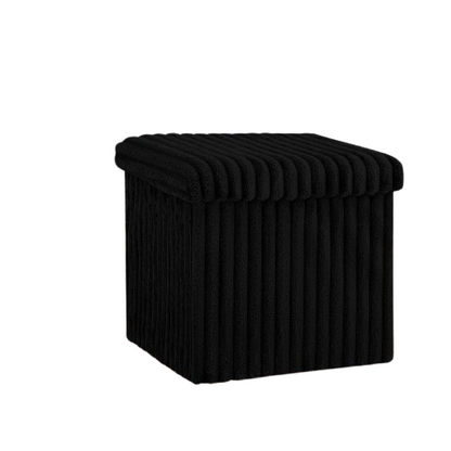 Ribbed Storage Box Large Capacity Ottoman Multi-Purpose Seat Foot Stool Toys Box