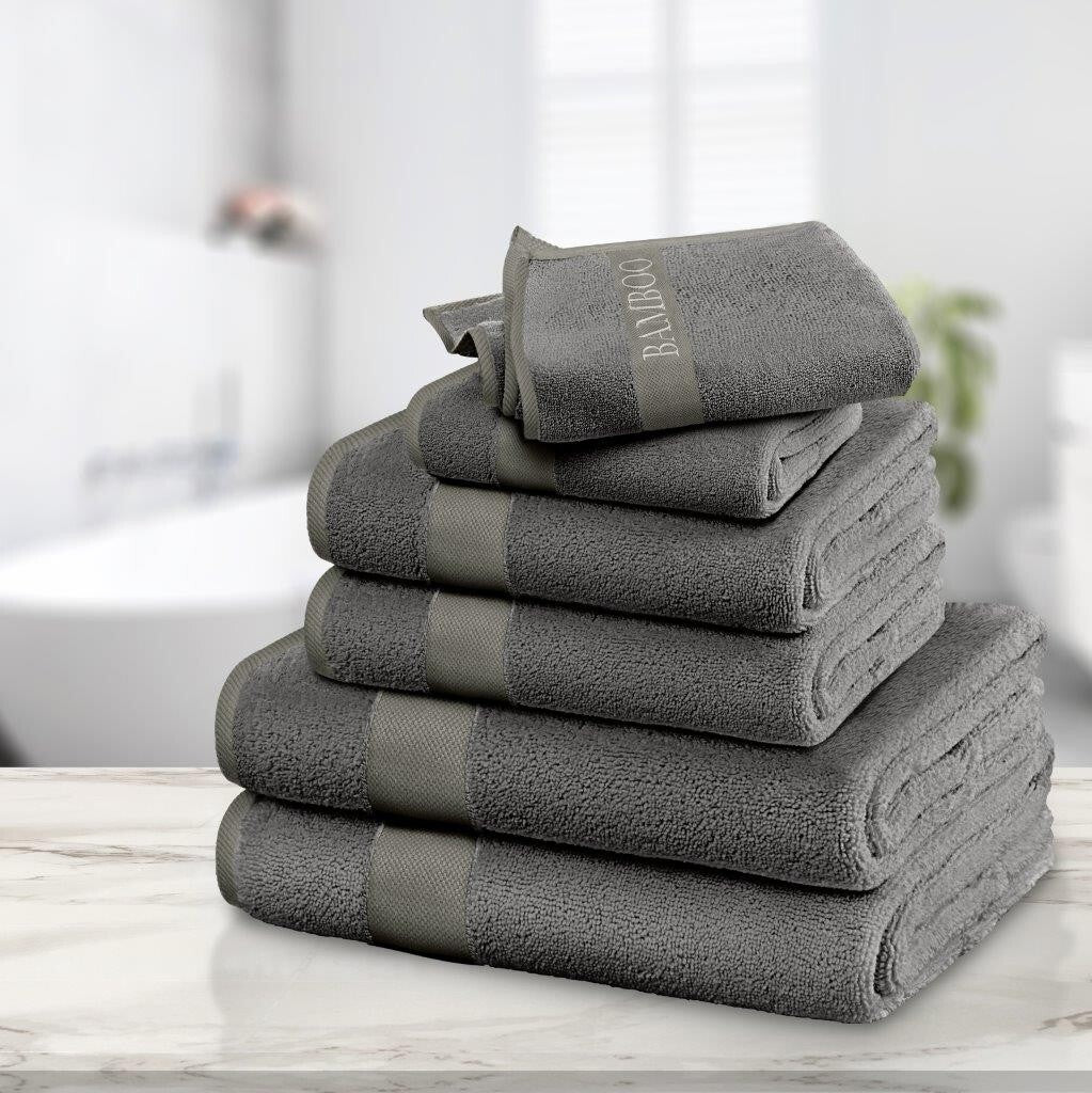 Bamboo Towels 500GSM Pack of 2 Absorbent Quick Dry Bath Sheets Hand Bath Towel
