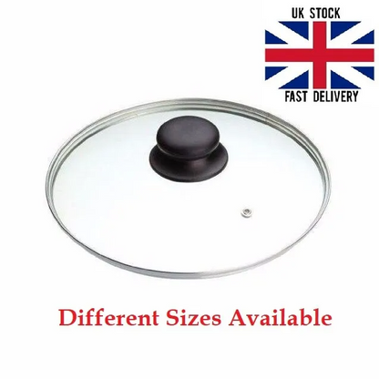 Universal Glass Pan Lid 16-34cm Tempered Saucepan Frying Pan Wok Vented Cover