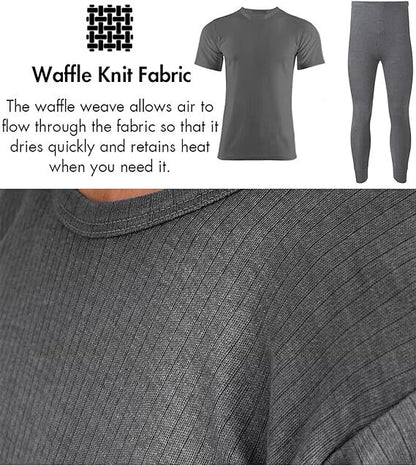 2 Full Set Mens Thermal Underwear Half Sleeve Vest Top Bottom Long Johns