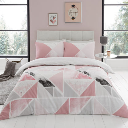 Mila Triangles Pattern Duvet Set Quilt Cover Sets All Seasons Soft Bedding Sets