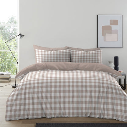 Gingham Moor Duvet Cover Set with Pillowcases, Soft Macrofibre Bedding Set