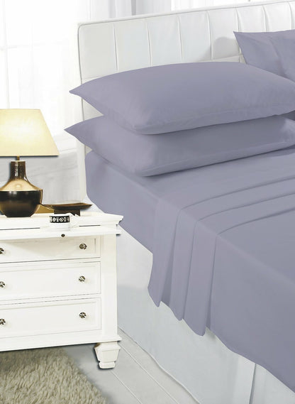 Easy Care Plain Dyed Fitted Bed Sheets 4 Ft Bunk Single Double King Super King