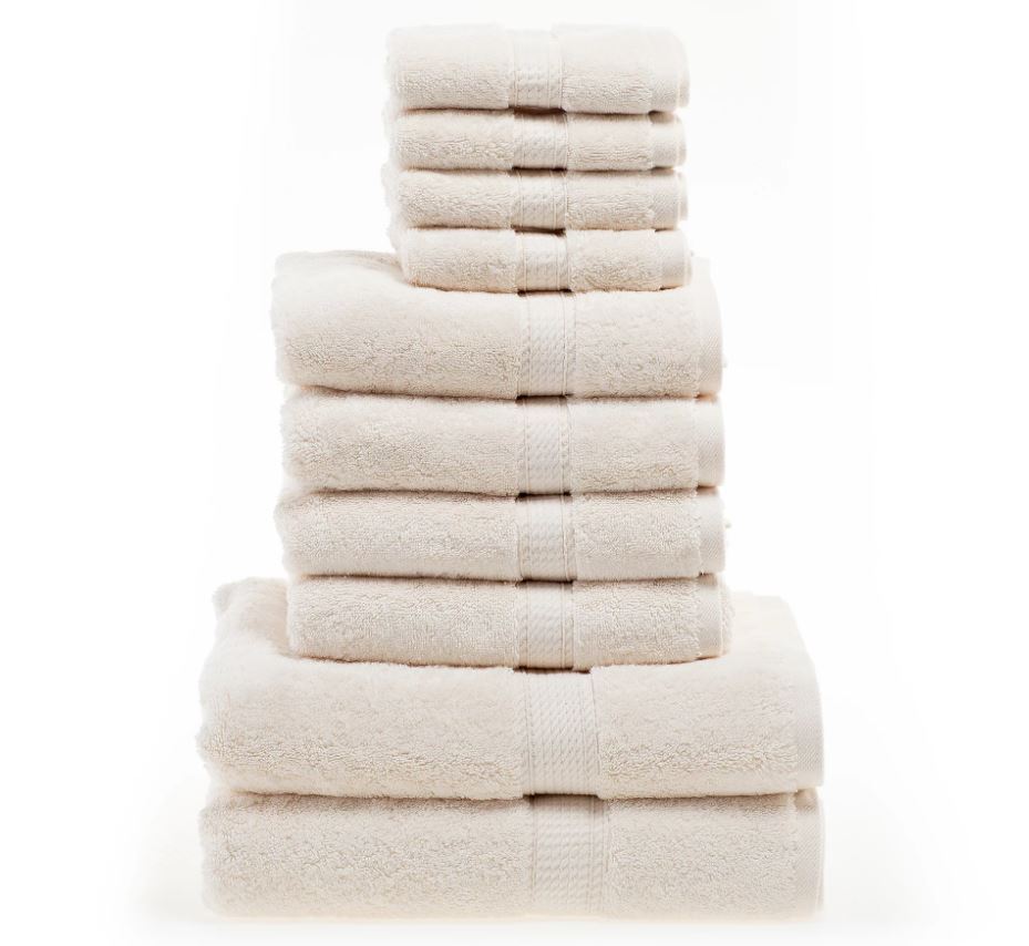 10pcs Bale Set Face Hand Bath Towels 100% Egyptian Cotton Bathroom Towel Sets
