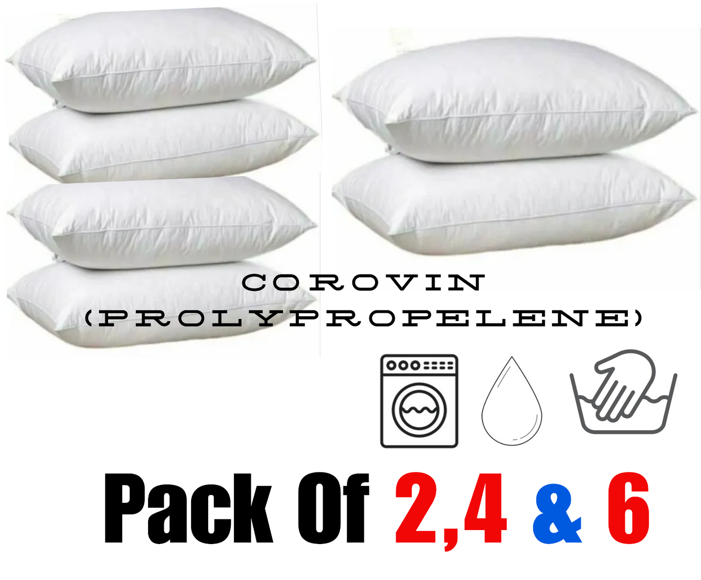 Pack of 2,4 Pillows Bounce Back Anti Allergic Bedding Plump Corovin Hotel Pillow