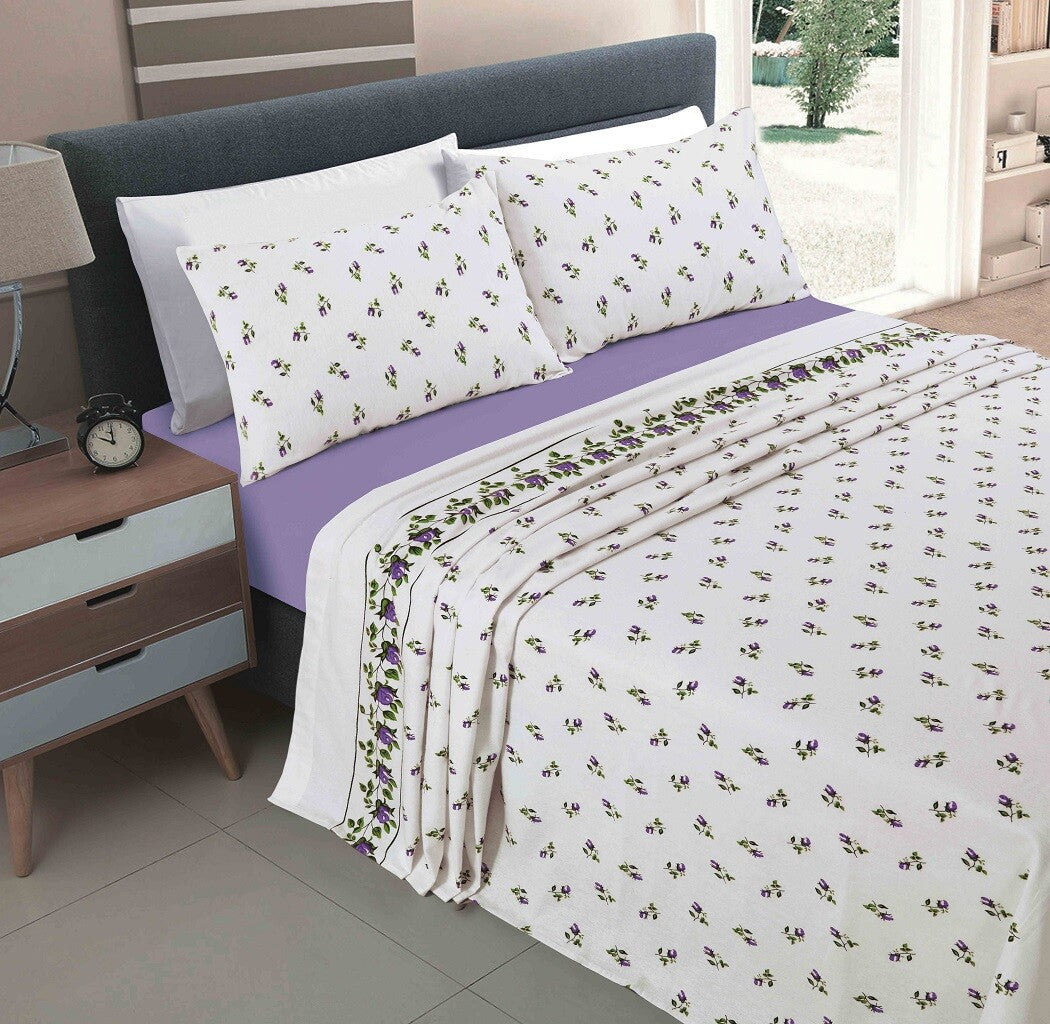 Rose Bud and Olivia Floral Luxury Thermal Brushed Cotton Flannelette Sheet Set