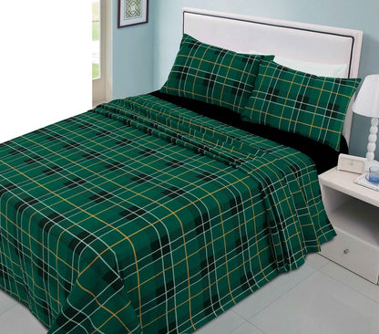 Thermal Tartan Flannelette Duvet Cover 100% Brushed Cotton Checked Bedding Sets