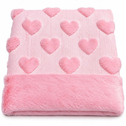 King size teddy hearts bedding set dressed with throw and cushions