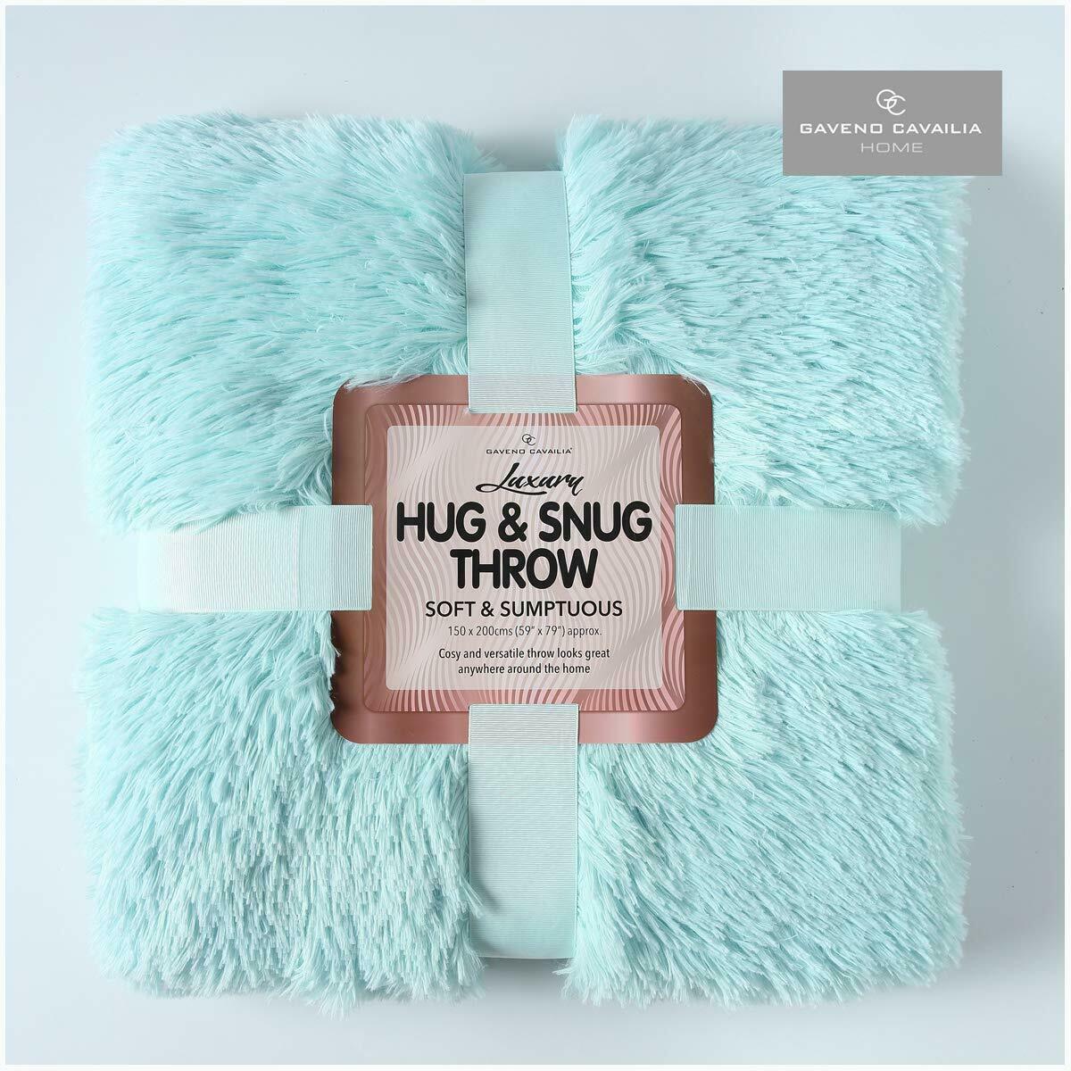 Lush Long Pile Super Soft Cosy Throws Sofa Bed Fleece Blanket Double King