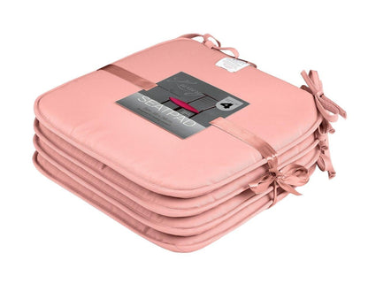 4PCS Chair Seat Pads Cushions with Ties Kitchen Dining Garden Patio 38x38cm