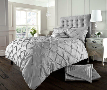 Pintuck Bedding Set Duvet Cover Single Double Super King Size Quilt Quilt Ruched
