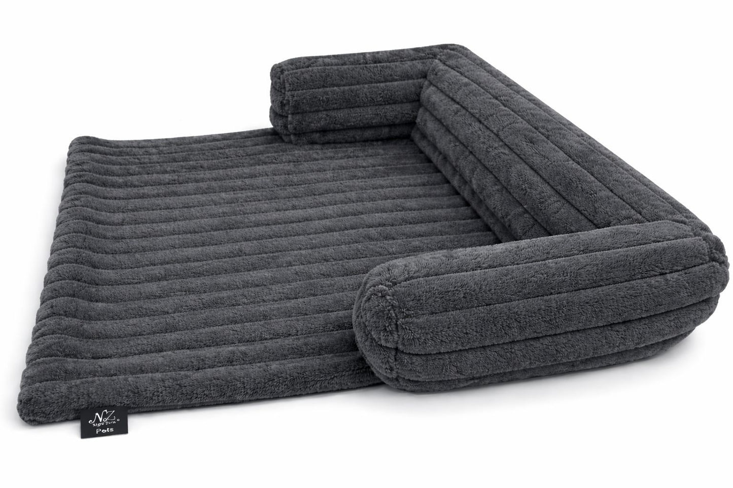 Luxuriously Soft Square Cord Pet Cushion Waterproof Non Slip Ribbed Plush Sofa