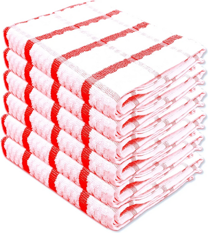 Pack Of 6-12 Terry 100% Cotton Tea Towels Set Dish Cloth Kitchen Cleaning Drying
