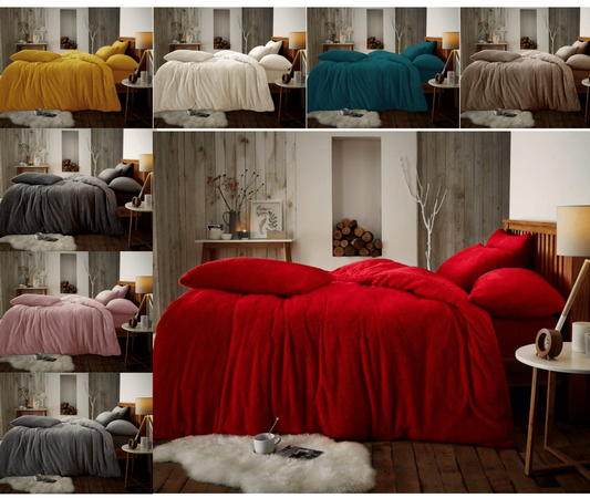 Teddy Fleece Duvet Cover Set Soft Bedding Quilt Covers With Pillowcases