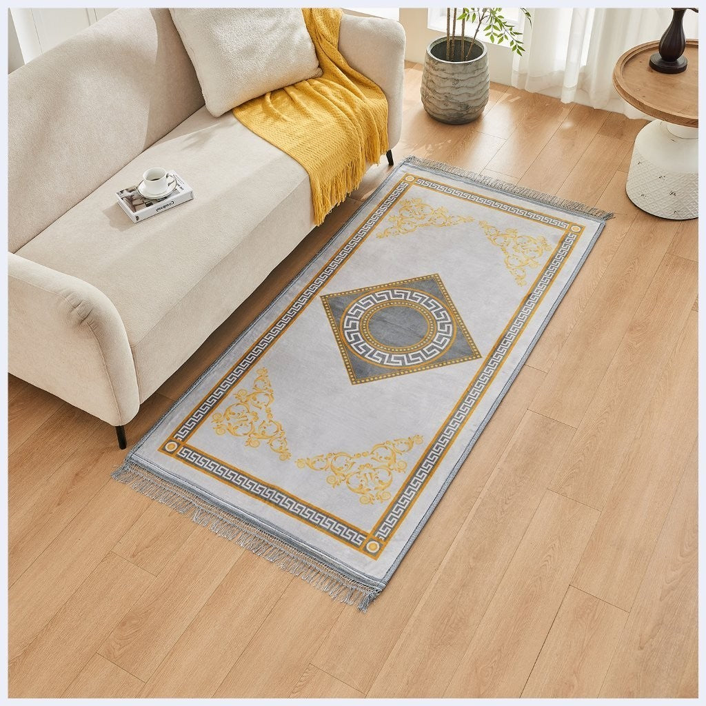 Greek Long Hallway Runner Rug Non Slip Bedroom Carpet Washable Kitchen Floor Mat
