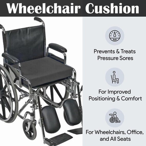 Memory Foam Wheelchair Pressure Relief Waterproof Cushion Seat Pad Chair 18 x 16
