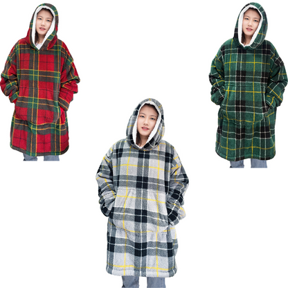 Xmas Tartan Check Teddy Fleece Duvet Cover Set Super Soft Thermal Warm Bedding