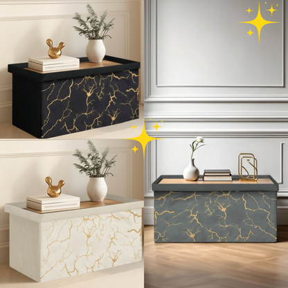 Ottoman Storage Box Blanket Box Pouffe Seat Footstool Toy Chest Folding Bench