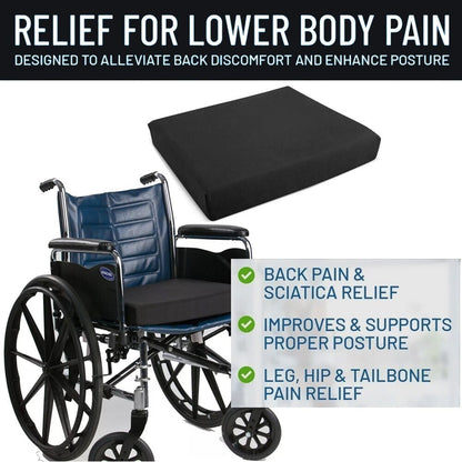 Memory Foam Wheelchair Pressure Relief Waterproof Cushion Seat Pad Chair 18 x 16