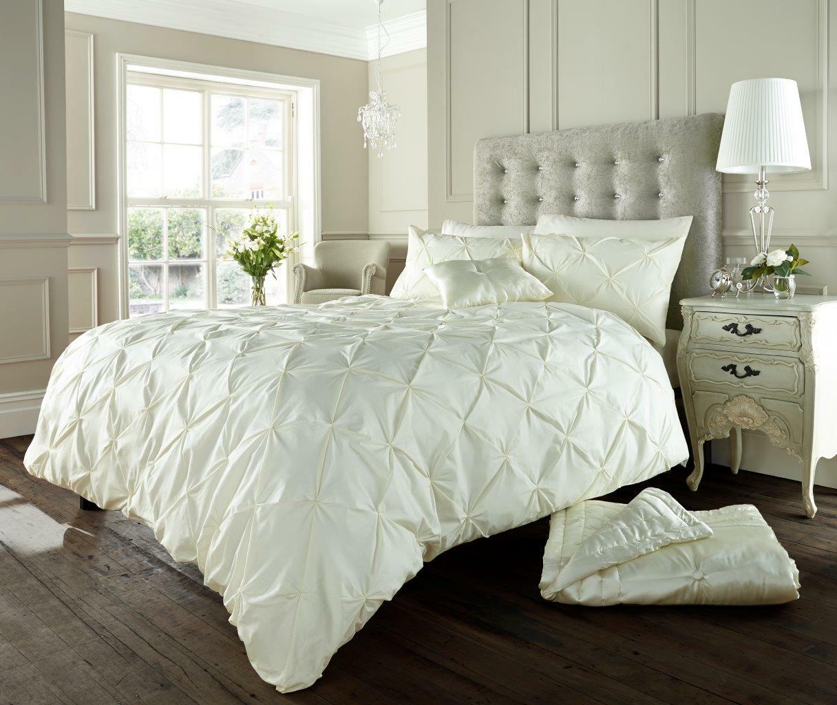 Pintuck Bedding Set Duvet Cover Single Double Super King Size Quilt Quilt Ruched